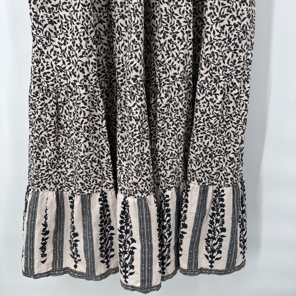 FAHERTY Phoebe Floral Block Print Maxi Dress Size XL Hippie Boho Floral Ruffle - Picture 7 of 11